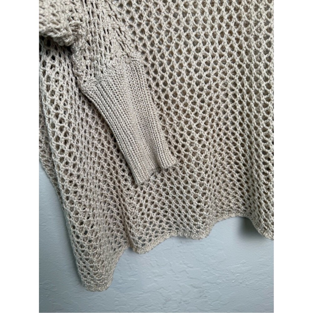 Two Sisters Cream Open Knit Relaxed Sweater Size M/L Slouchy Beach Cover-up - Picture 3 of 10